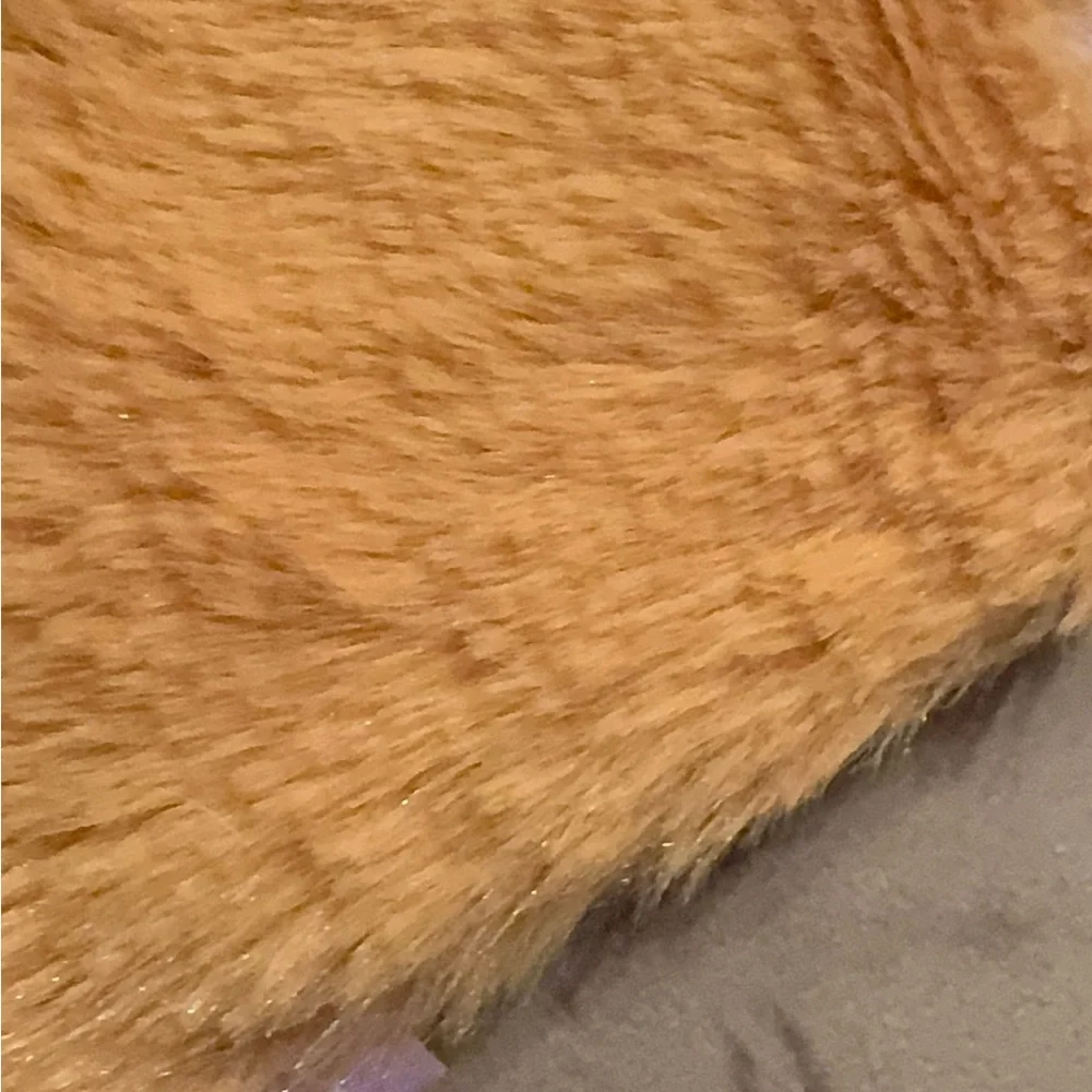 Ipsy Caramel Faux Fur Glam Cosmetic Bag